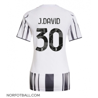 Billige Fotballdrakt Juventus Jonathan David #30 Replika Hjemmedrakt Dame 2025-26 Kortermet